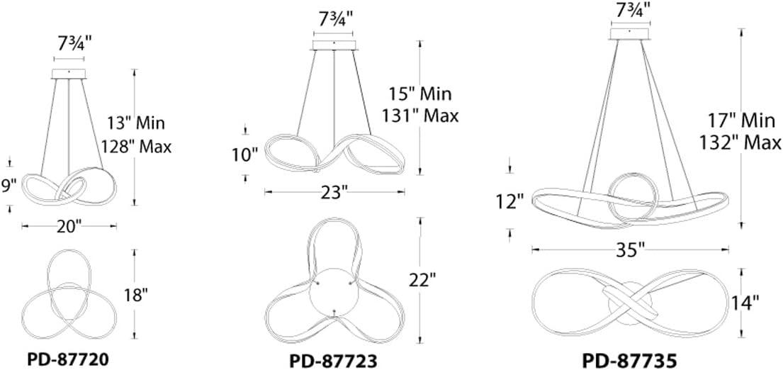 Vornado 20" Chrome LED Pendant Light with Glass Diffuser