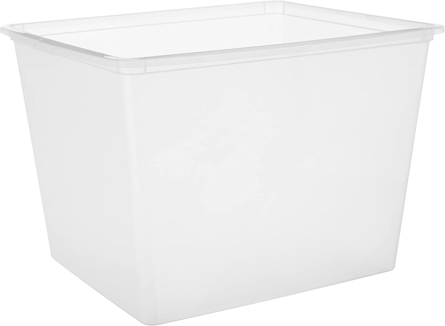 IRIS USA Plastic Stackable and Nestable Storage Bin Tote Organizing Container, Clear