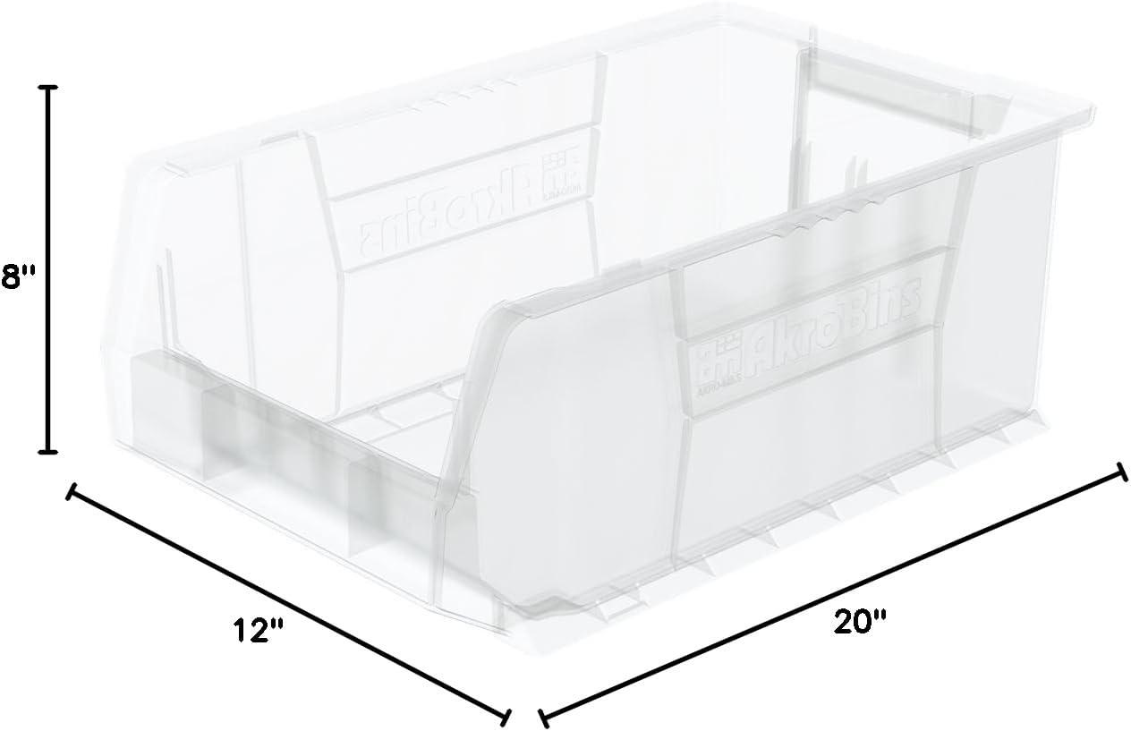 Clear Plastic Stackable Storage Bin with Dividers