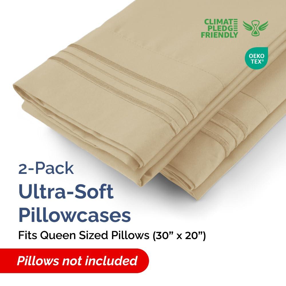 CGK Linens Hotel Quality Microfiber Pillowcase Covers (Set of 2)