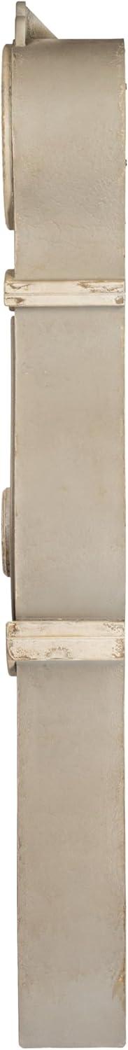 Distressed Gray Wood Grandfather Style Wall Clock