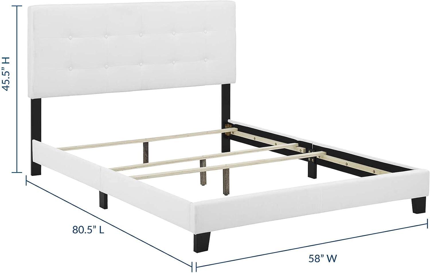 Modway Amira Full Modern Upholstered Polyester Fabric Bed in White