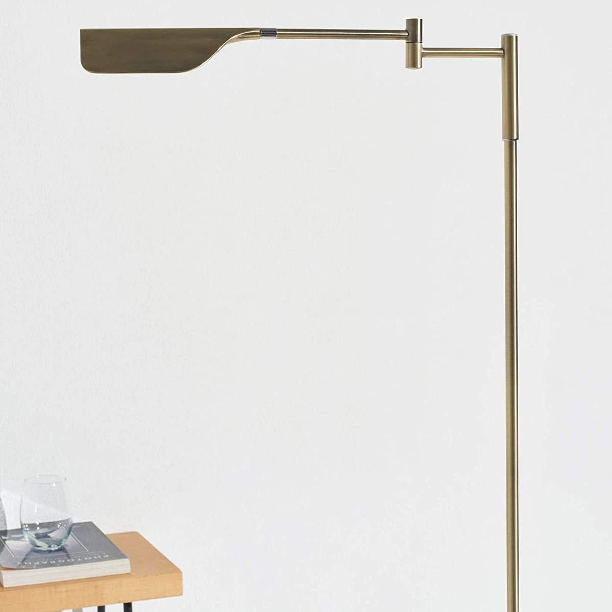 Leaf 53 in. Industrial 1-Light 3-Way Dimming LED Task Floor Lamp with Metal Empire Shade