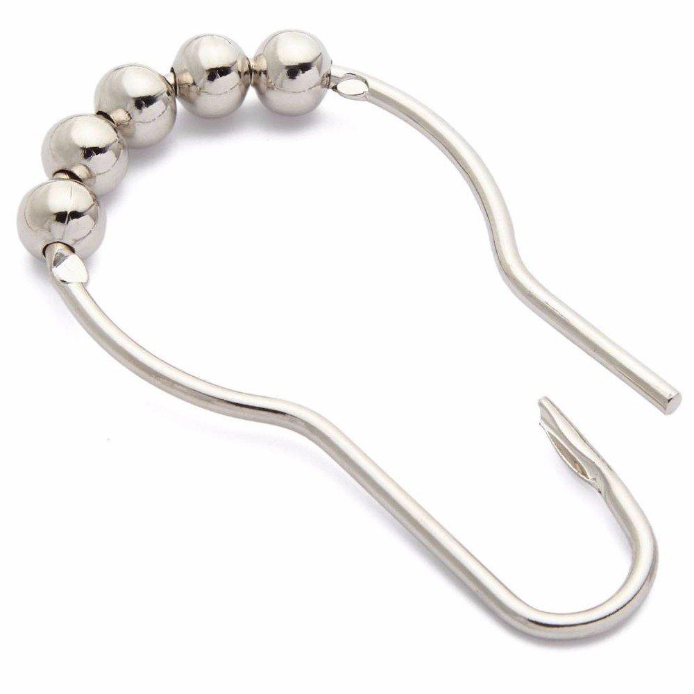 Wideskall 12 Pieces Stainless Steel Shower Curtain Roller Hook Rings