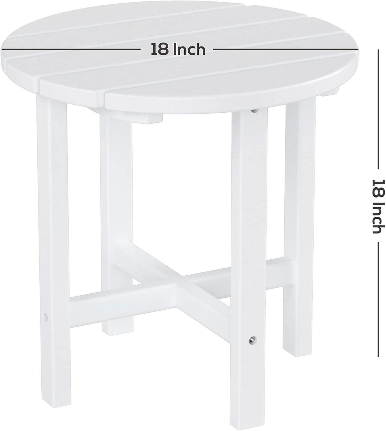 Sand Round Poly Adirondack Outdoor Side Table