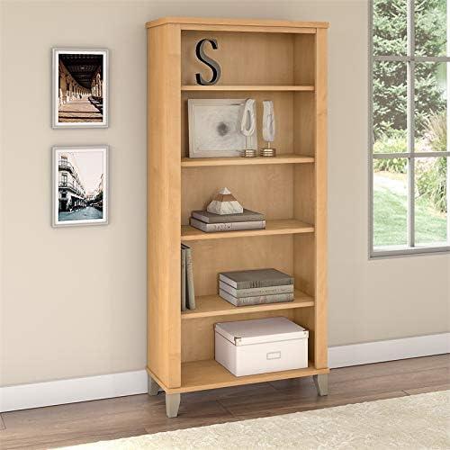 Bush Furniture Somerset 5 Shelf Tall Bookcase in Maple Cross Finish