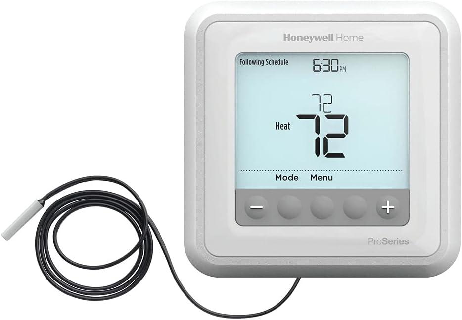 White Digital Programmable Square Thermostat with LCD Display