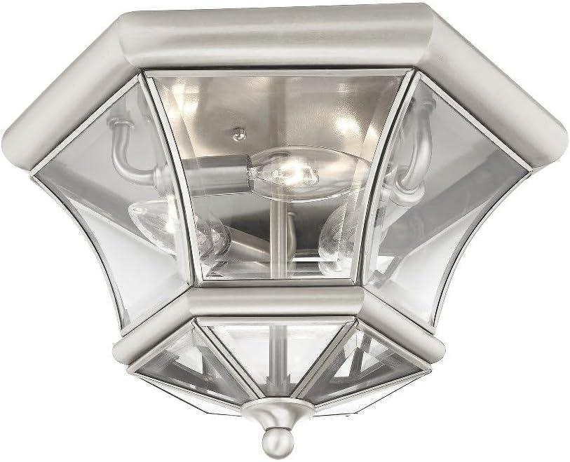 Livex Lighting Monterey/Georgetown 3 - Light Flush Mount in Brushed Nickel