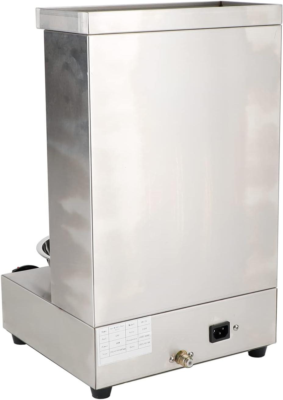 TOPTENG 110V 2000W Commercial Electric Vertical Gas Shawarma Broiler Machine Spinning Doner Kebab Gyro Grill Machine, Rotisserie Doner Kebab Gyro Grill Device for Restaurant Dinner Home Kitchen