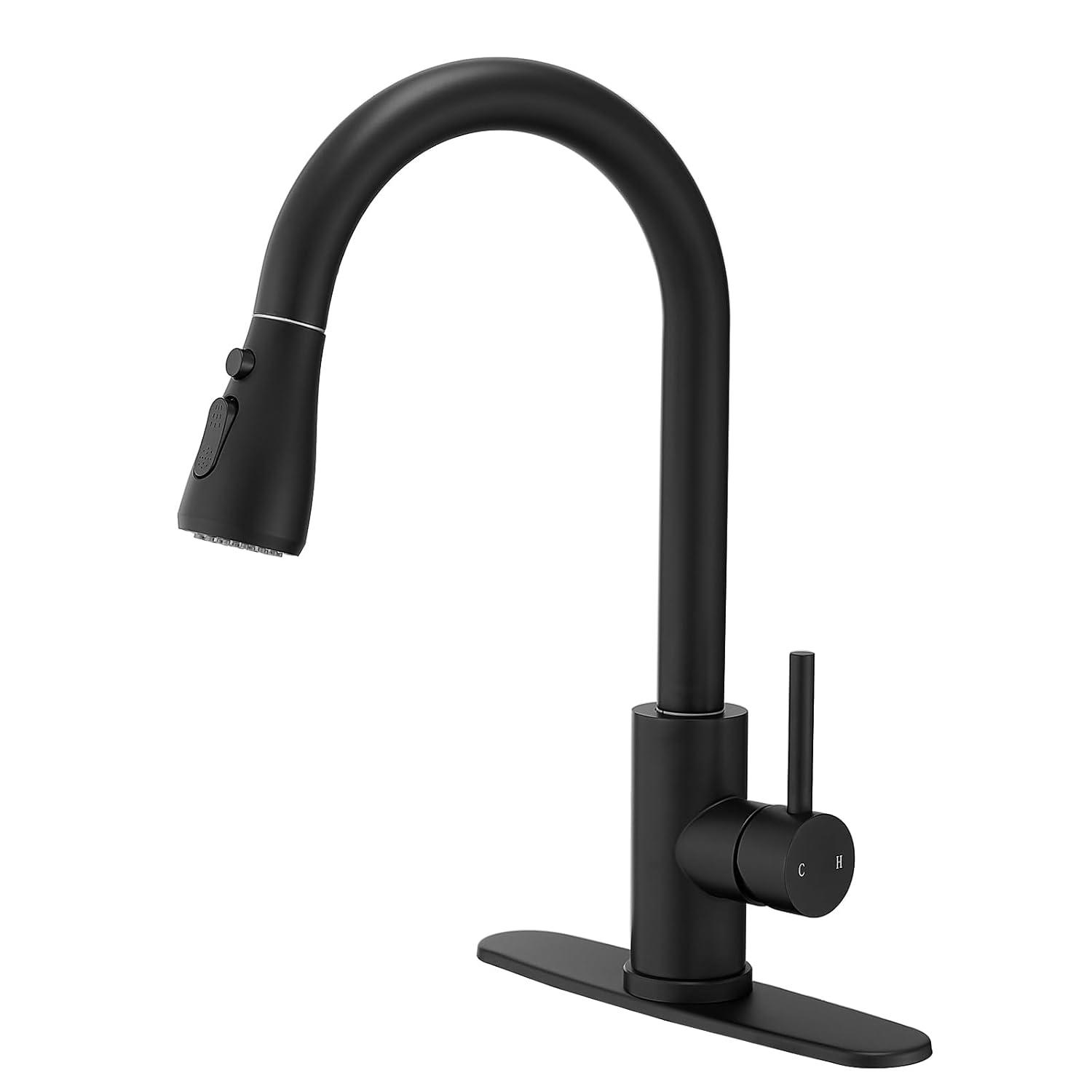 GAGALIFE Single Handle Pull Down Sprayer Kitchen Faucet High Arc Stainless Steel Faucet with 3-Function Sprayer JJL-CL-PT-SDP-C