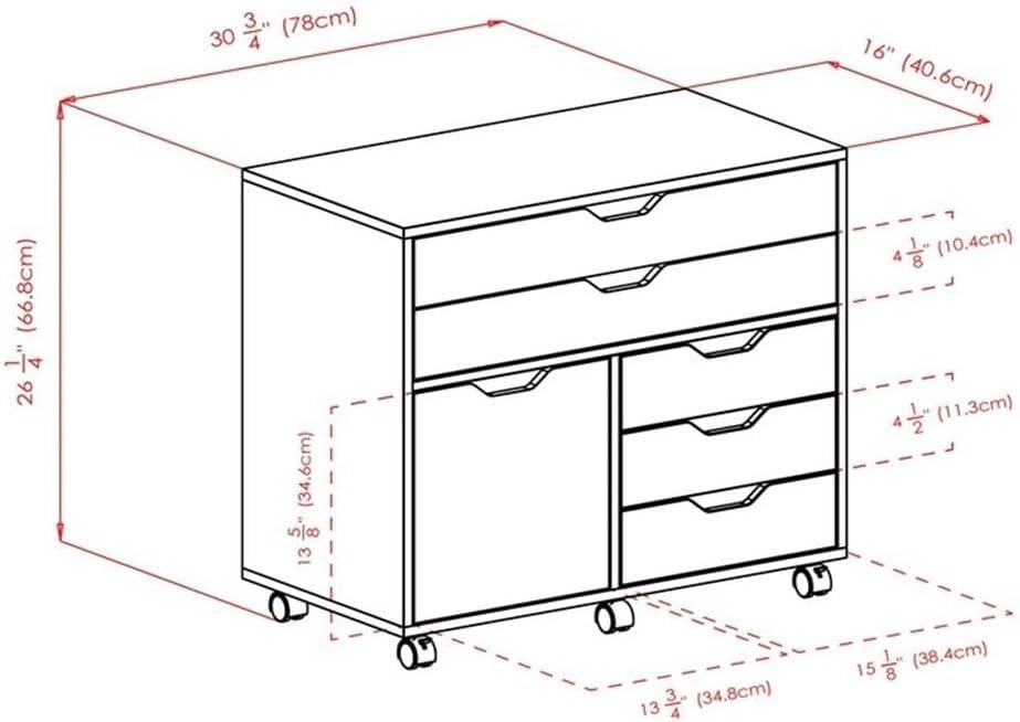 Halifax 3 Section Mobile Storage Cabinet - Winsome