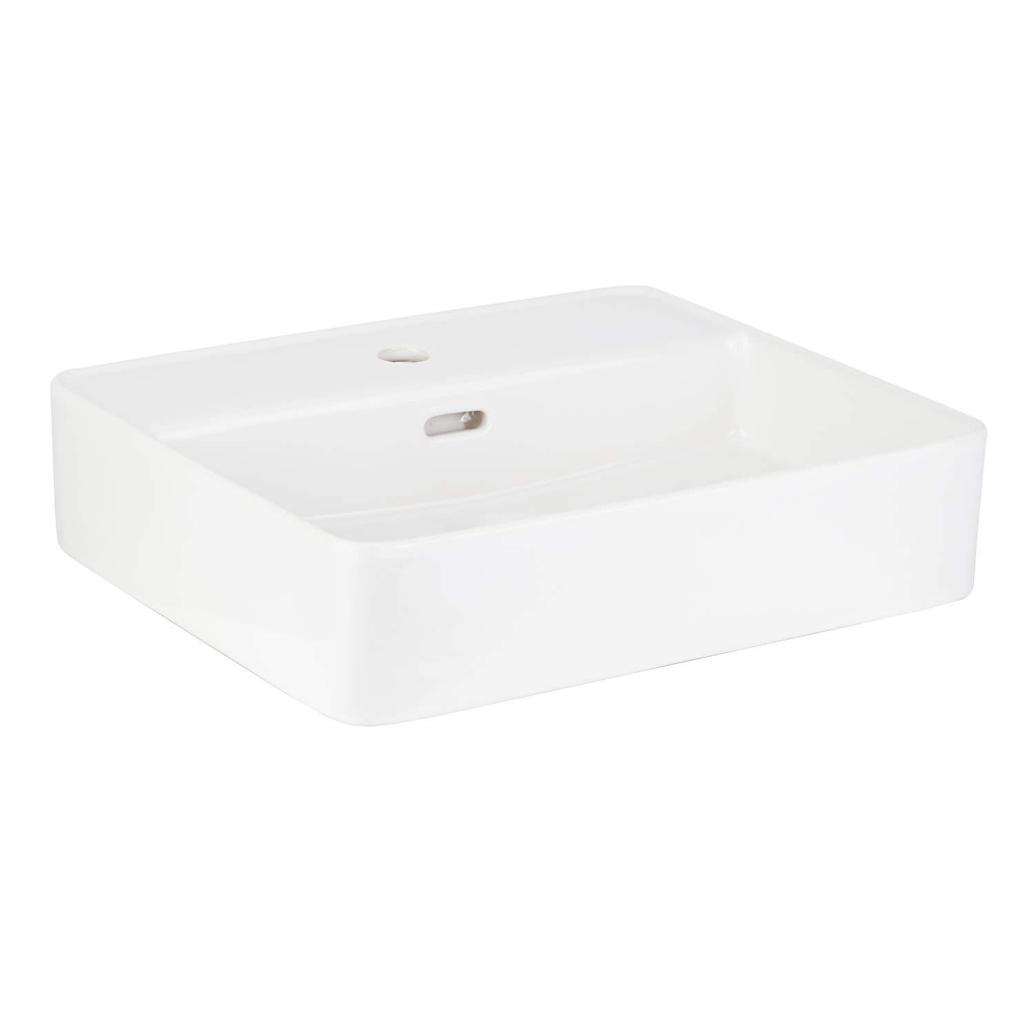 Hibiscus Rectangular Fireclay Vessel Sink Single Hole