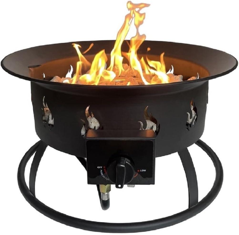 AZ Patio Heaters AFP-CMP-RND Round Portable Camp Fire Pit, Black