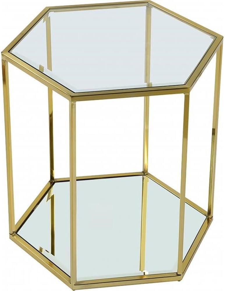 Meridian Furniture Sei Modular Stainless Steel and Glass End Table