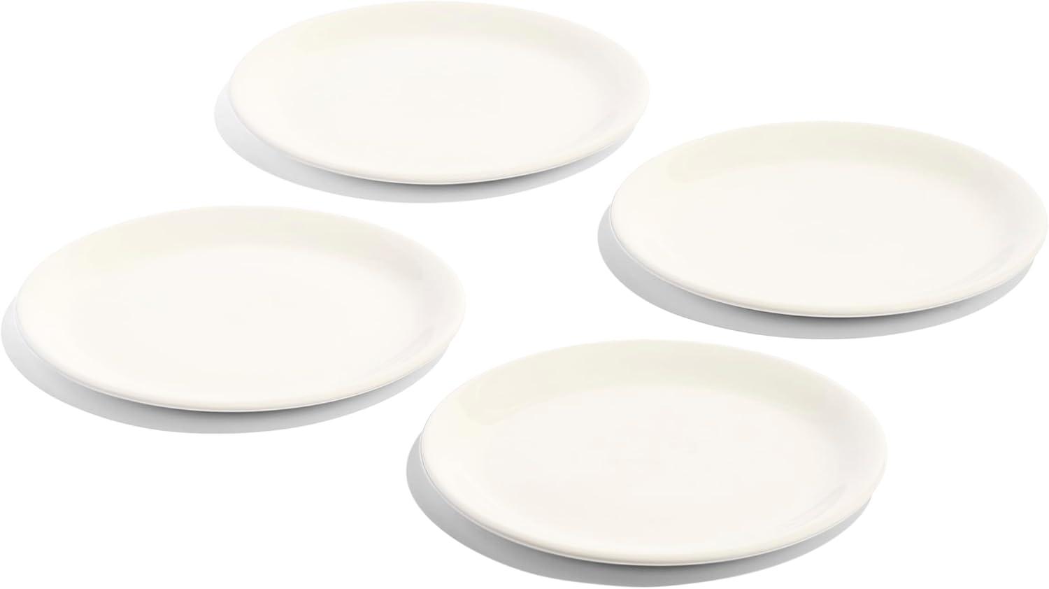 Made In Cookware - Set of 4 - Bread and Butter Plates - White With Navy Rim - Porcelain - Made in England