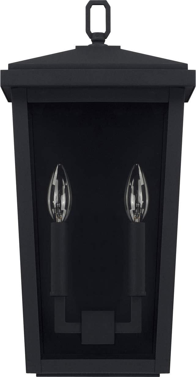 Black 18" Tall Outdoor Wall Lantern with Clear Glass