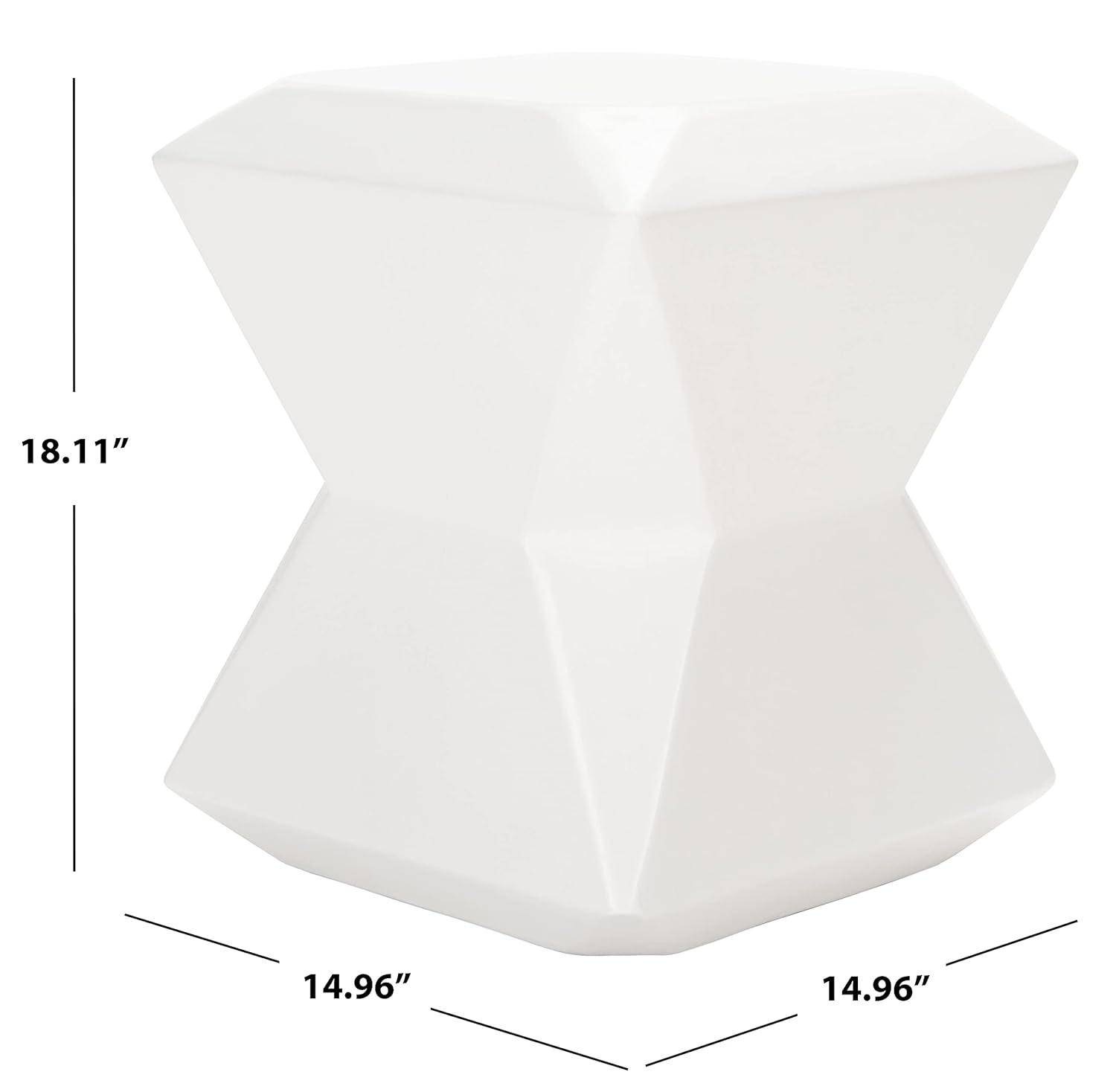 Conan Concrete Accent Stool - Indoor/Outdoor - VNN1030 - White - Safavieh