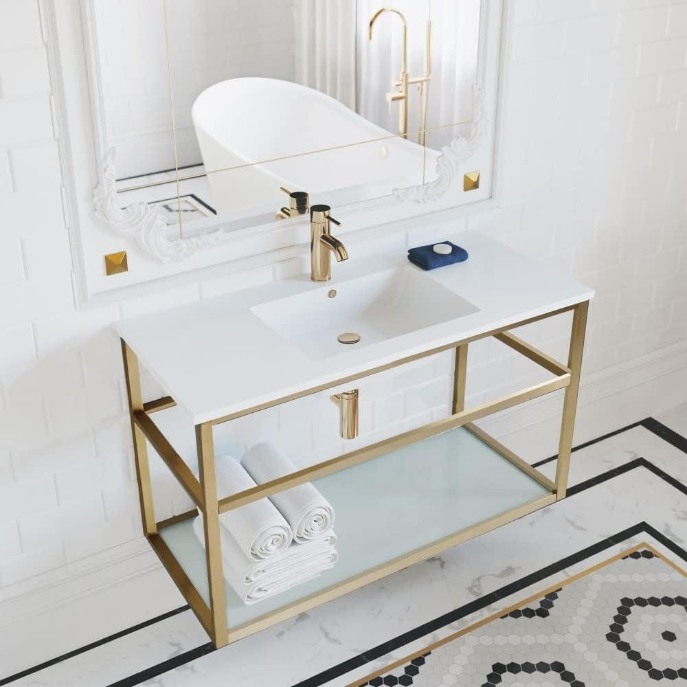 Pierre 36 Single, Open Shelf, Metal Frame Bathroom Vanity