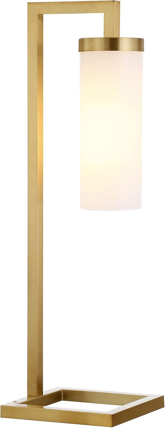 Henn&Hart 19" Brass Finish Metal/Fabric Floor Lamp