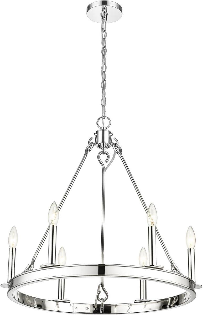 Z-Lite Barclay 6 - Light Dimmable Wagon Wheel Chandelier