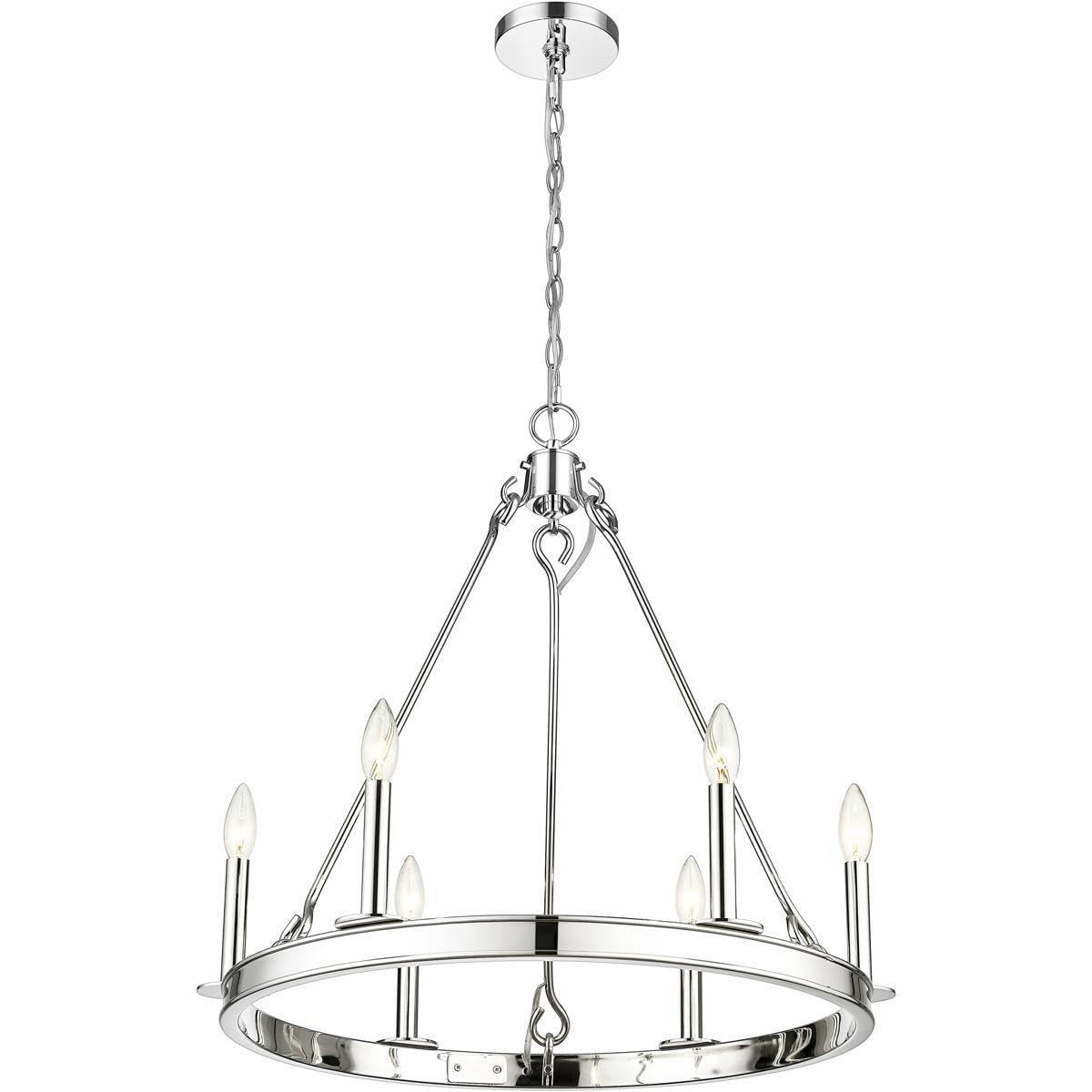 Z-Lite Barclay 6 - Light Dimmable Wagon Wheel Chandelier