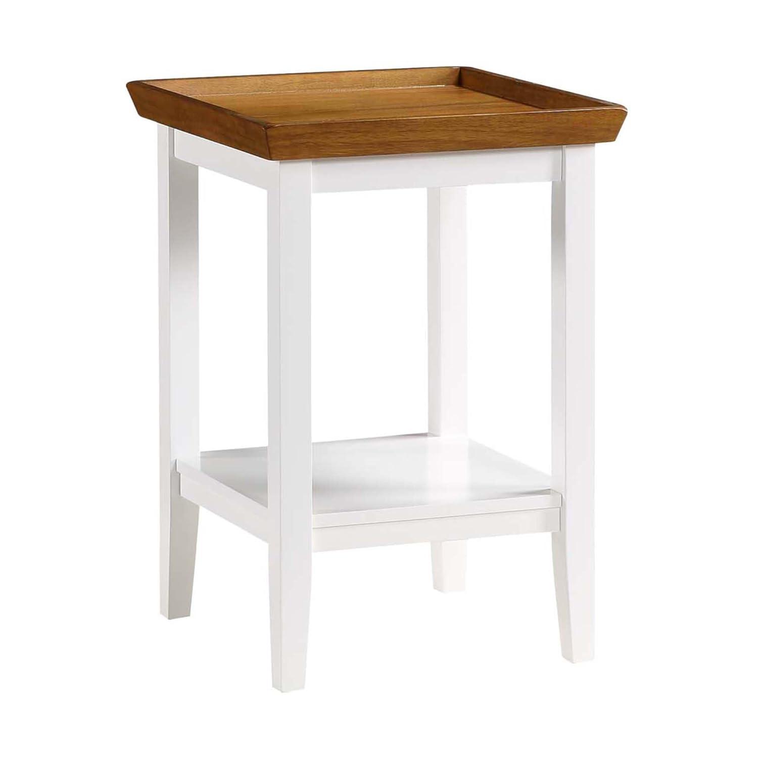 Convenience Concepts Ledgewood End Table, Driftwood / White, 18 in x 18 in x 26 in