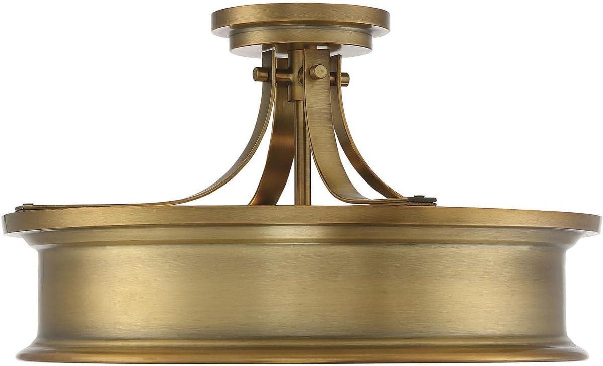 Savoy House Watkins 3 - Light Semi-Flush Mount in  Warm Brass