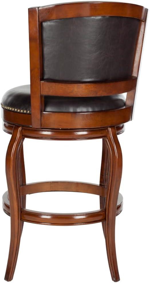 Pasquale Swivel Bar Stool - FOX7011 - Walnut/Brown - Safavieh Couture