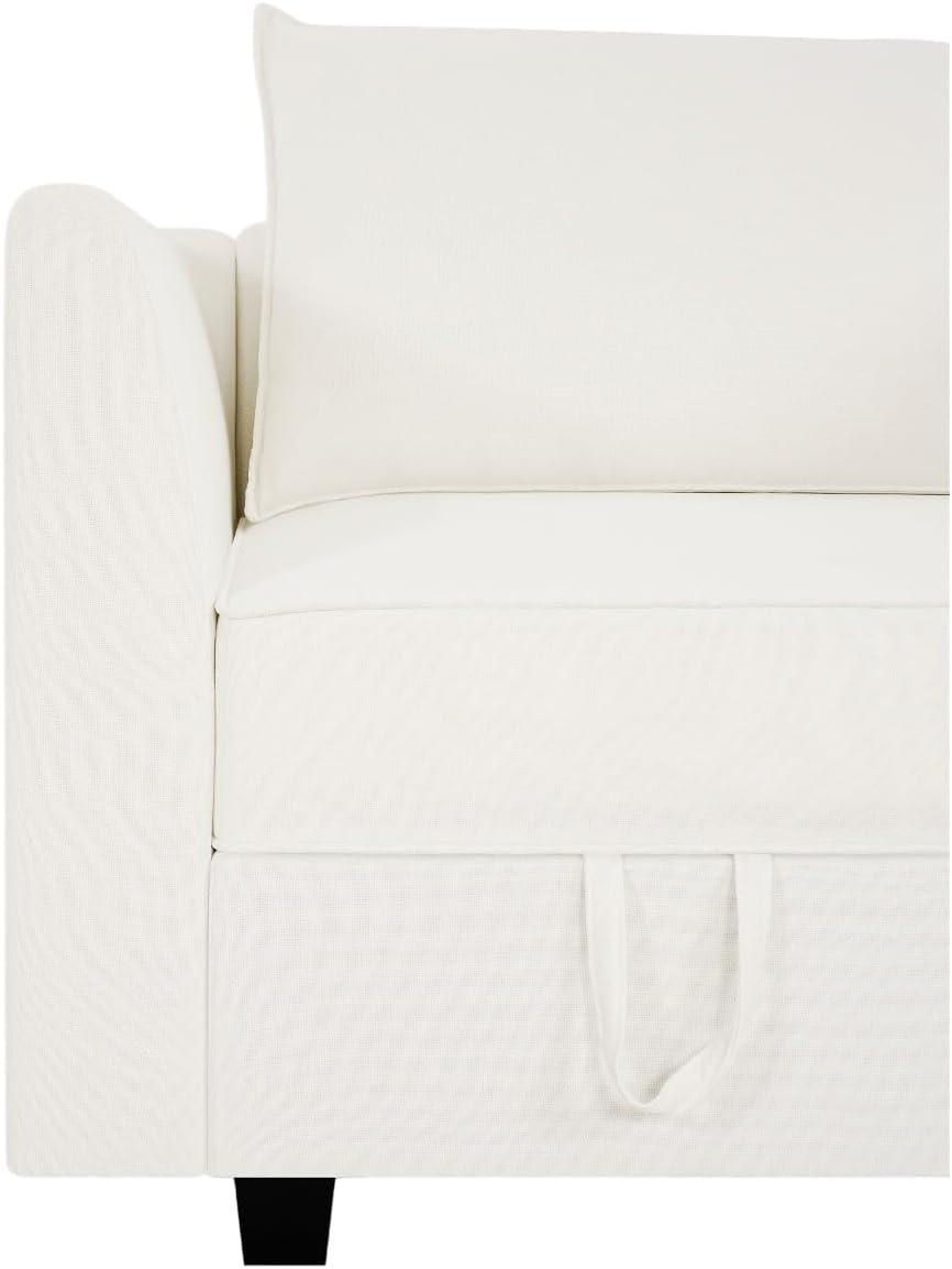 Naomi Home Elizabeth Modern DIY Collection-Fabric:Linen,Finish:White Down,Style:Sofa Set