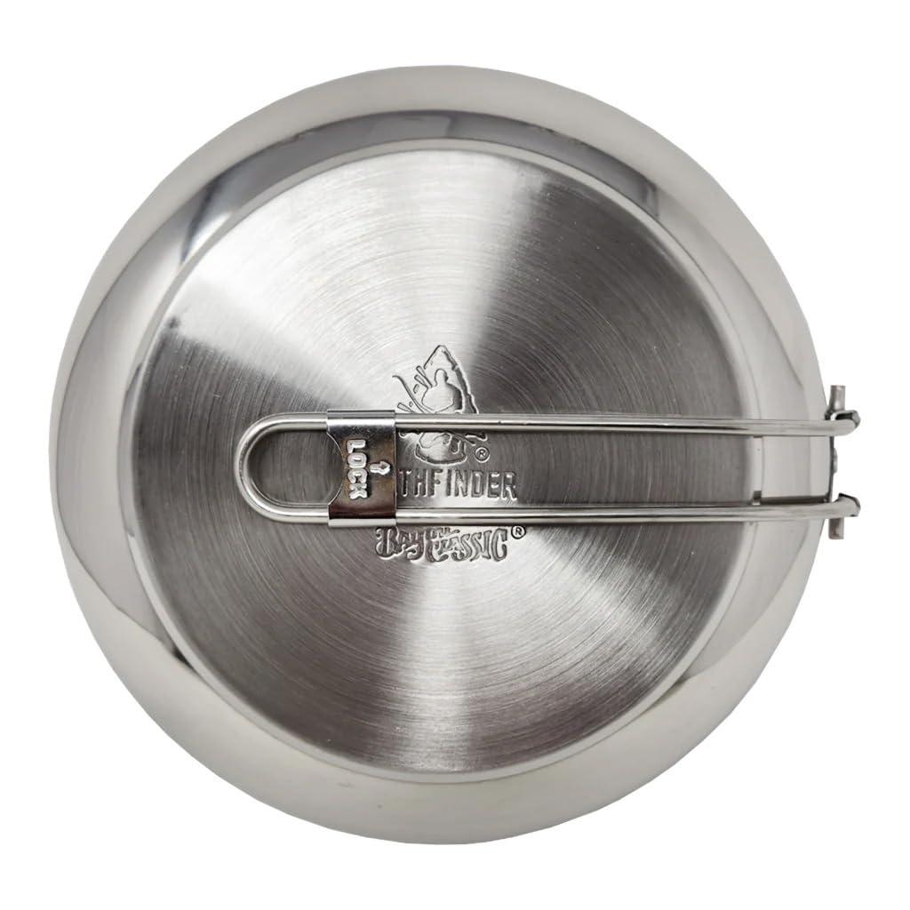 Pathfinder Folding Skillet and Lid, Stainless Steel Construction, Locking Foldin