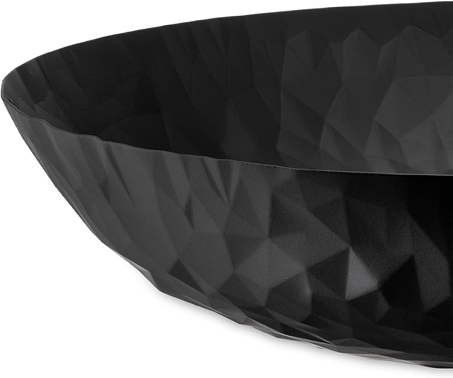 Black Lacquered Steel Handcrafted Decorative Bowl