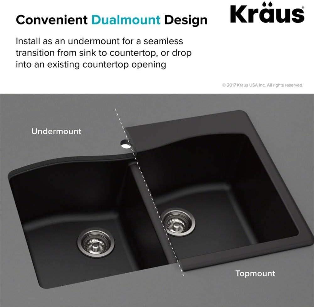 KRAUS Forteza™ 33" L Dual Mount Single Bowl Granite Kitchen Sink