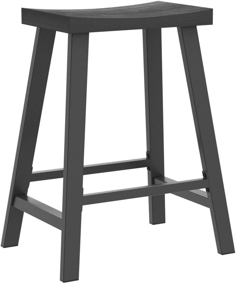 VASAGLE 2 Pack Bar Stools, Bar Chairs, Kitchen Breakfast Bar Stools with Footrest, Black