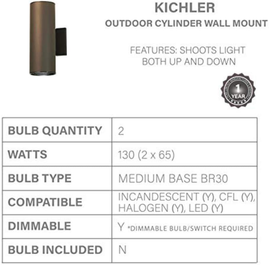 Kichler Lighting 2 - Light Wall Light in Architectural Bronze