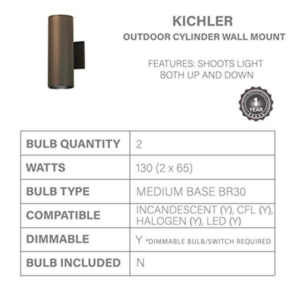 Kichler Lighting 2 - Light Wall Light in  Architectural Bronze