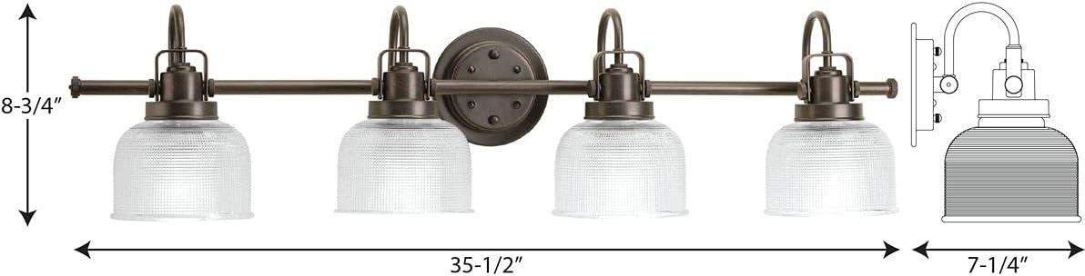 Rosser 4 Light Ribbed Dimmable Vanity Light