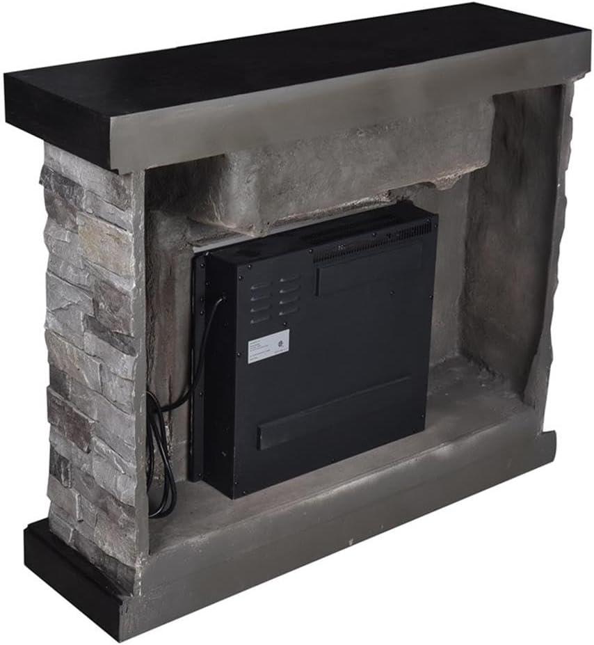 39" Freestanding Electric Fireplace Gray - Home Essentials