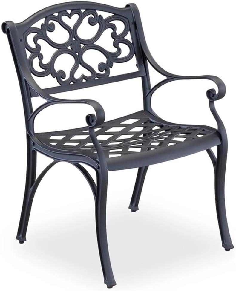 Sanibel Black Cast Aluminum Outdoor Dining Chairs, Set of 2