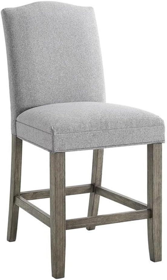 Steve Silver Grayson Driftwood and Gray Fabric Counter Chair