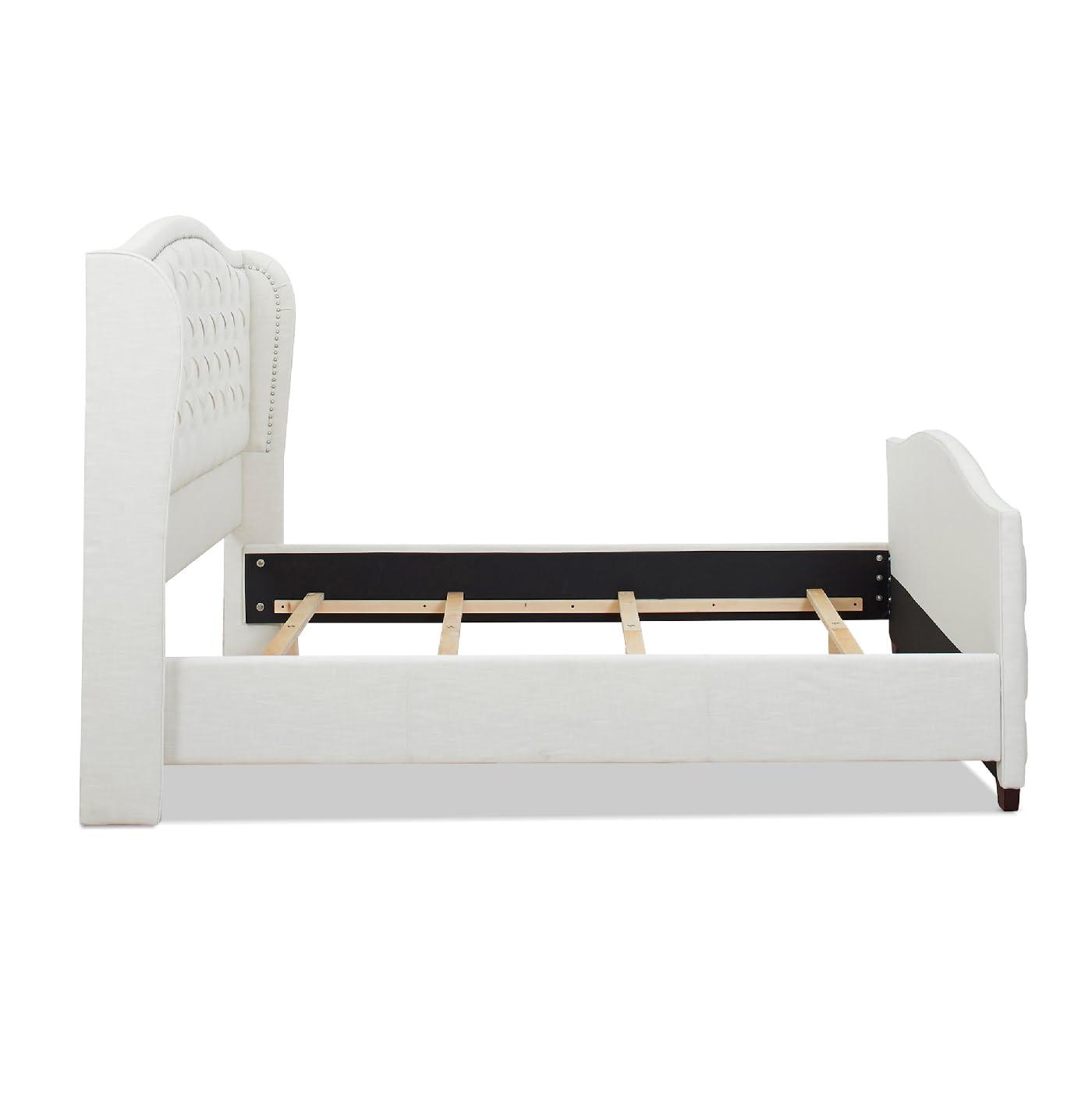 Jennifer Taylor Home Marcella Tufted Wingback King Bed Antique White