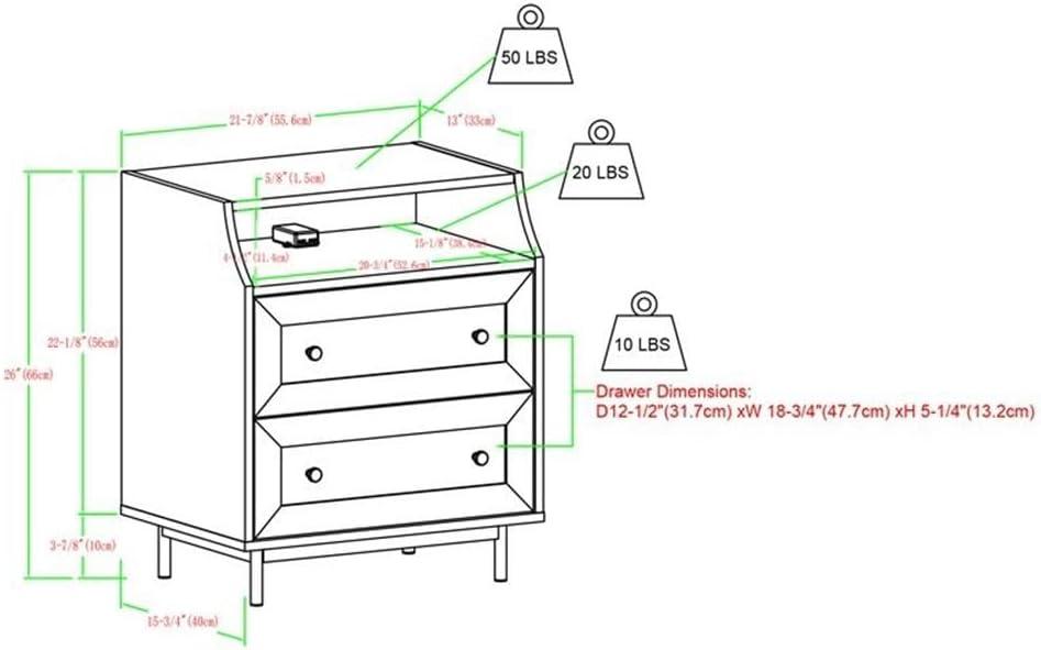 Minot 2-Drawer Nightstands with Dual USB Port