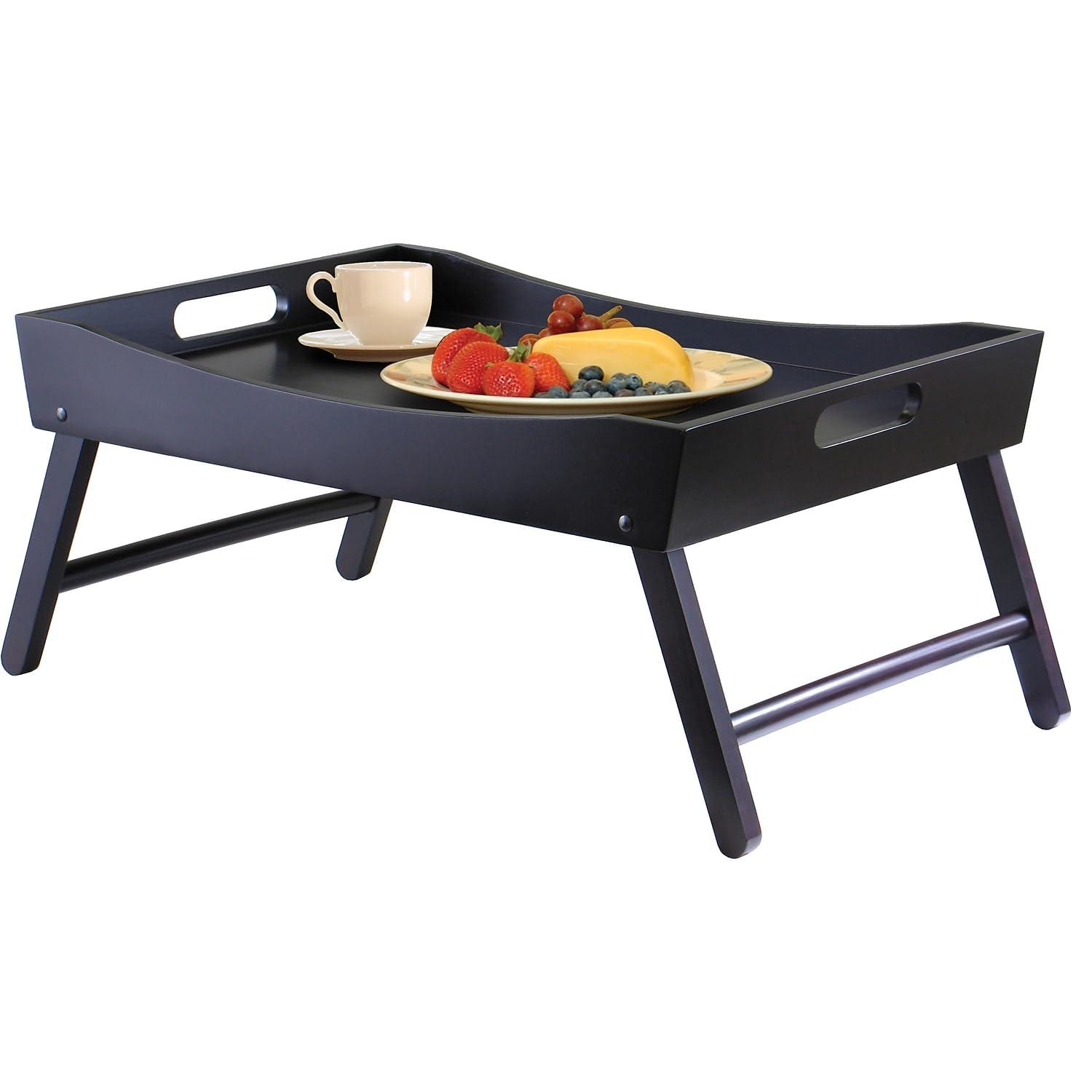 Winsome Benito Breakfast Tray in Espresso Finish: Wood Composite Bed & Serving Tray, Rectangle, 24.41" x 14.96"