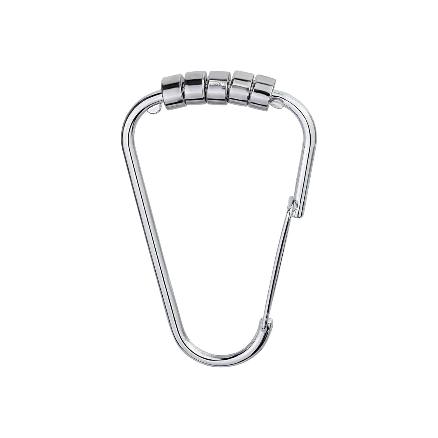 Splash Home Premium Oblo Shower Curtain Hooks (Set of 12)