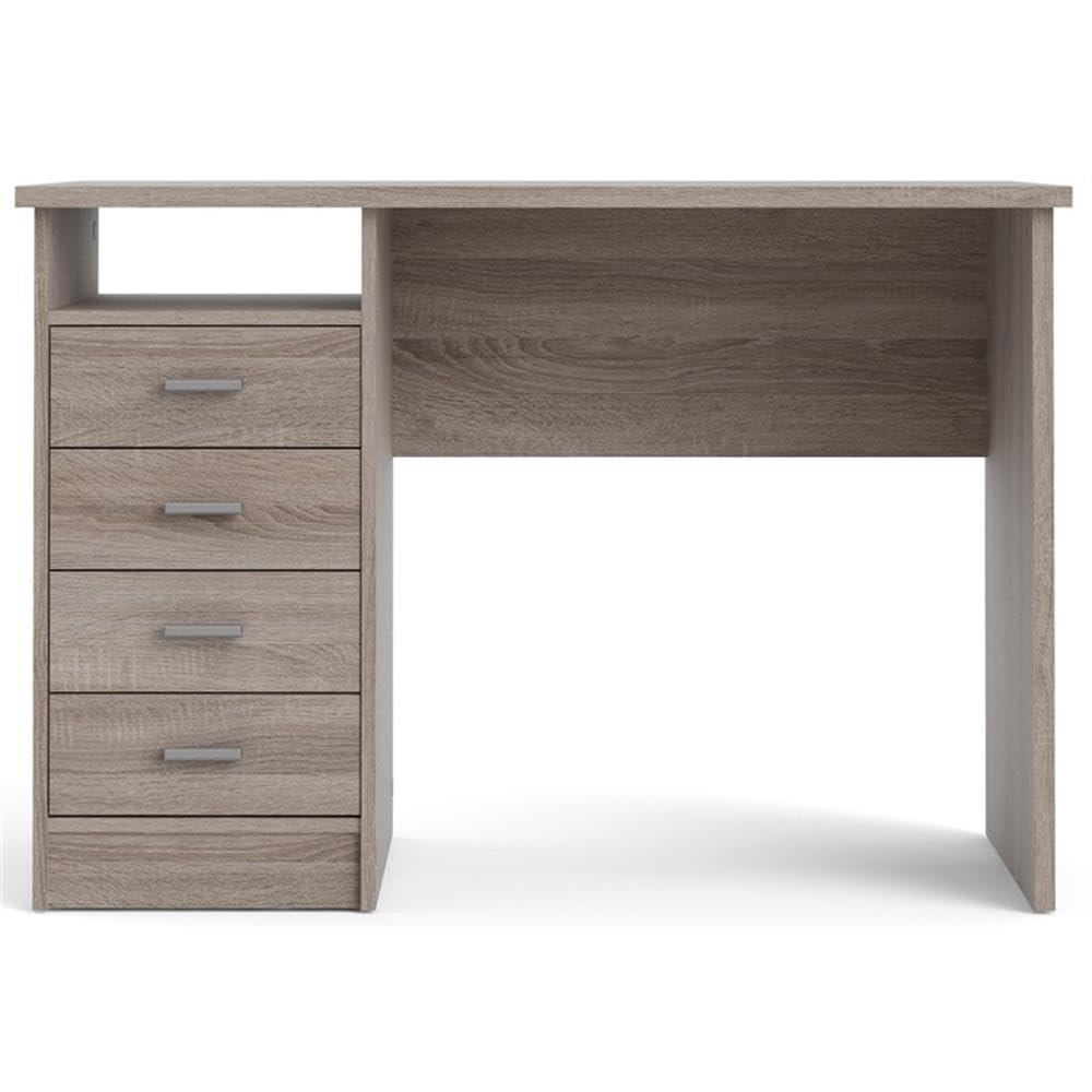 Tvilum Warner 4 Drawer Office Desk with 1 Shelf for Adults, Truffle