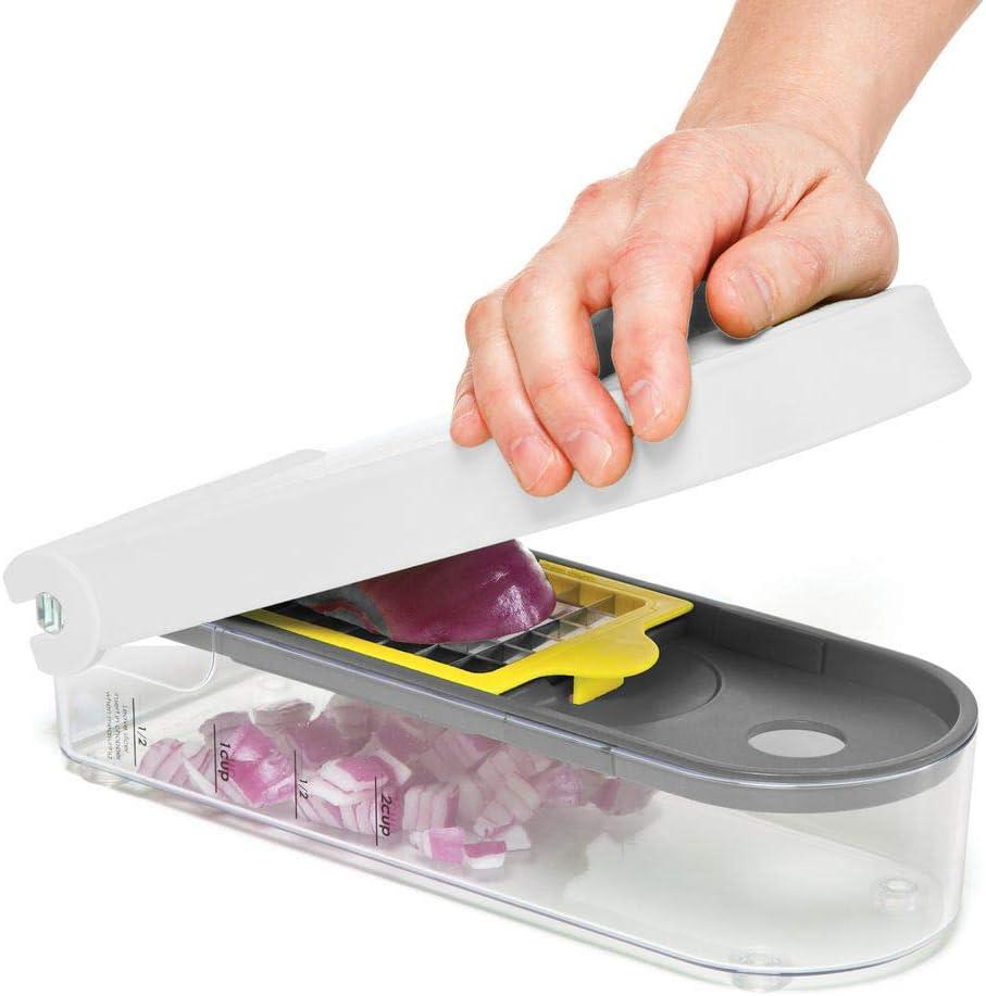 Prepworks Veggie Chopper Dicer and Spiralizer: Manual Food Chopper with Container, 3 Blades, Dishwasher-Safe