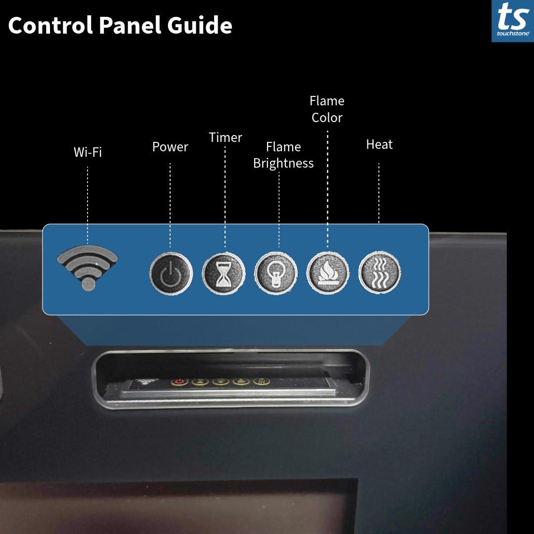 Touchstone The Sideline Electric Fireplace for Recessed or Wall Mount Installation