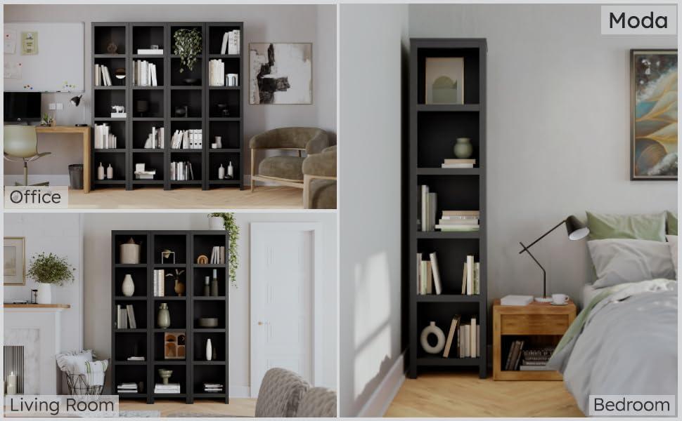 Prepac Tall 6-Shelf Bookcase, Drifted Gray
