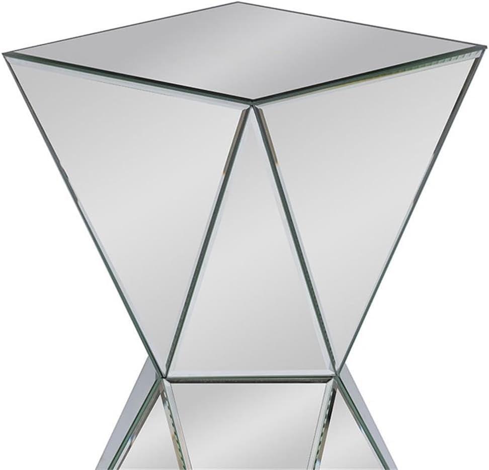 Rebecca Contemporary Multi-Faceted Mirrored Side Table - Baxton Studio