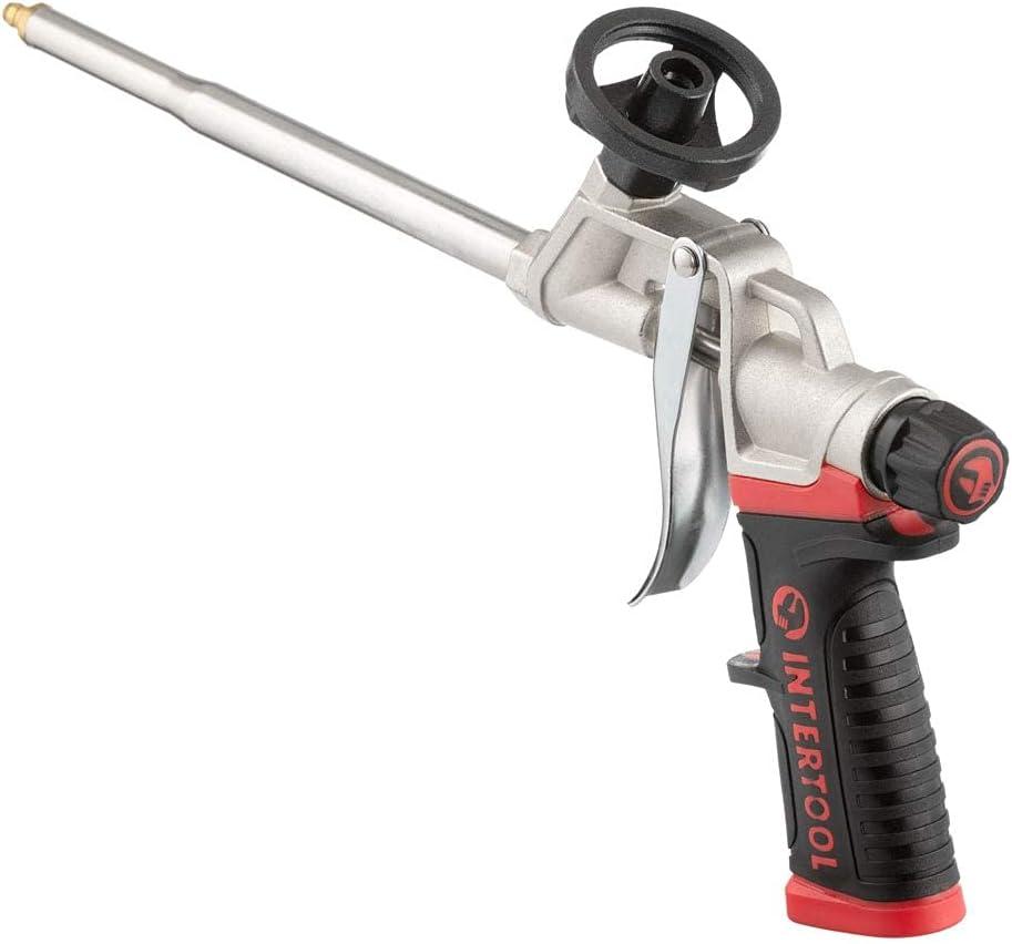 INTERTOOL Spray Foam Gun, Professional Expanding Insulation, Sealant Applicator, Lightweight Plastic Body, Advanced Flow Control Knob for Accurate Control PT08-0608