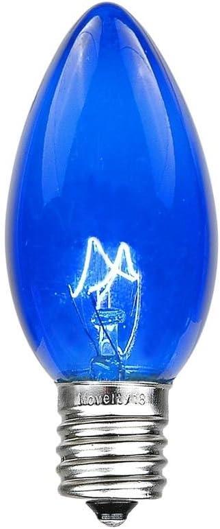 Novelty Lights Twinkle blue C9 Incandescent Traditional Vintage Christmas Replacement Bulbs 25 Pack